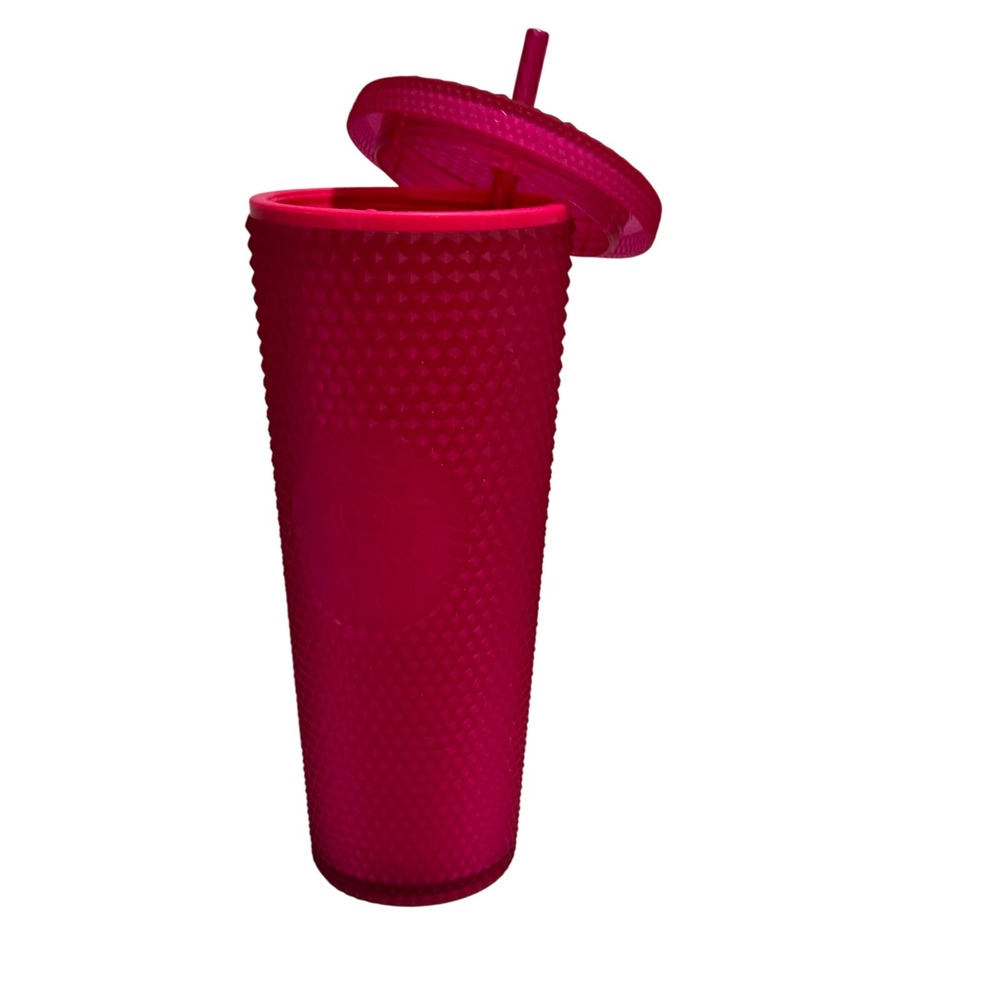 Starbucks Tumbler Cold Cup 24oz Venti Pink Excellent Studded Matte Honeycomb
